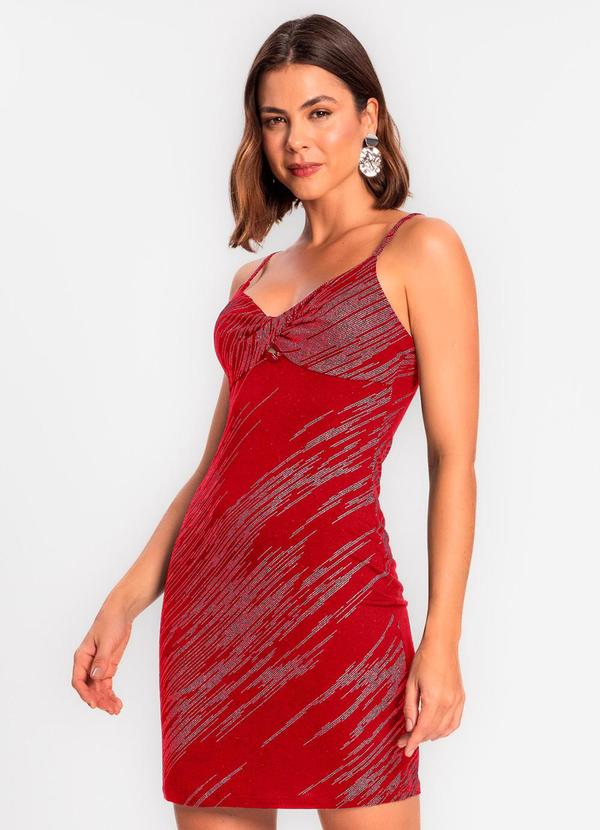 Rovitex - Vestido Feminino de Alça Vermelho