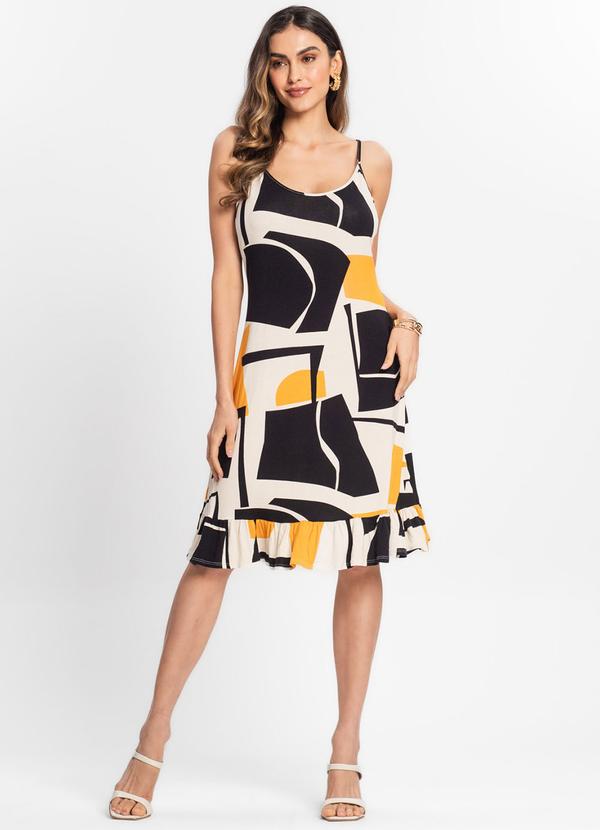 Select - Vestido Feminino Estampado Amarelo