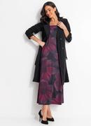 Vestido Floral Bord� em Malha Fria