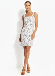 Vestido Floral Mini em Malha Crepe