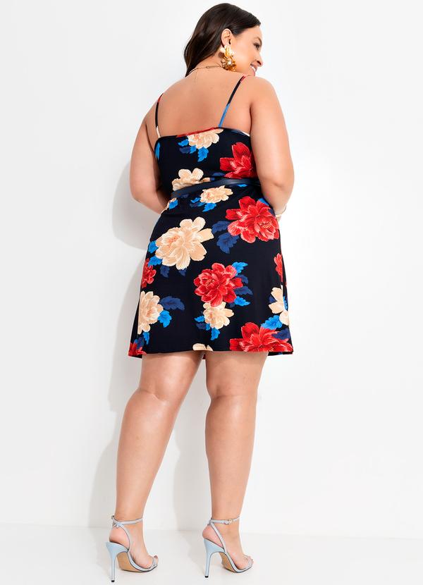 Quintess - Vestido Floral Preto em Malha de Viscose 10