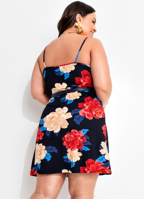 Quintess - Vestido Floral Preto em Malha de Viscose 8