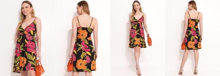 Vestido Floral Preto