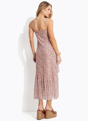 Quintess - Vestido Folhagem Marrom em Tule - QUINTESS