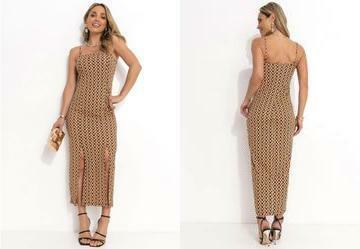 Vestido Geom�trico Psicod�lico em Malha