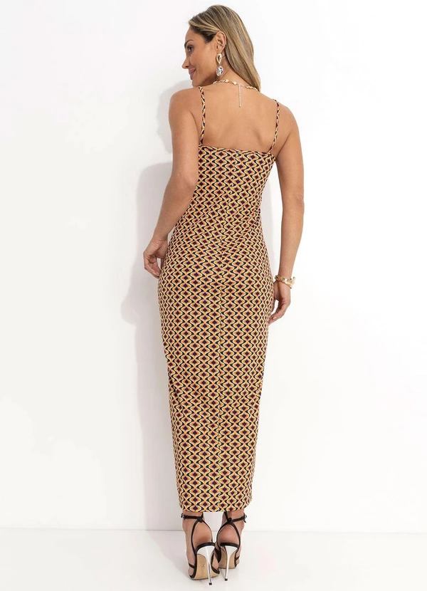 Moda Pop - Vestido Geométrico Psicodélico em Malha 2