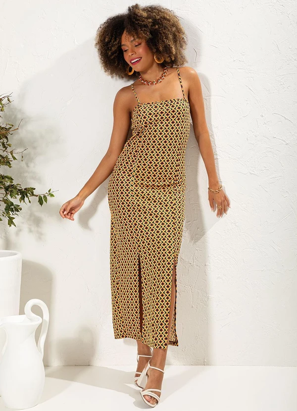 Moda Pop - Vestido Geométrico Psicodélico em Malha 6