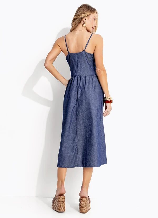 Quintess - Vestido Azul Escuro em Jeans 2