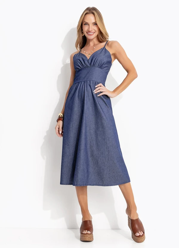 Quintess - Vestido Azul Escuro em Jeans 3