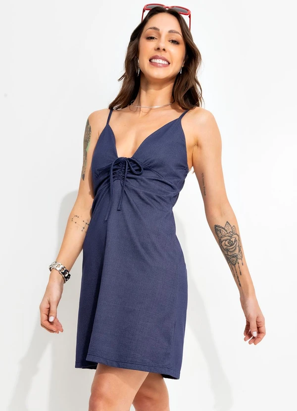 Bimini - Vestido Jeans Azul Escuro em Malha