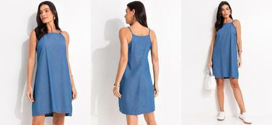 Vestido Jeans Mdio em Jeans