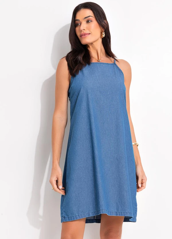 Quintess - Vestido Jeans Médio em Jeans
