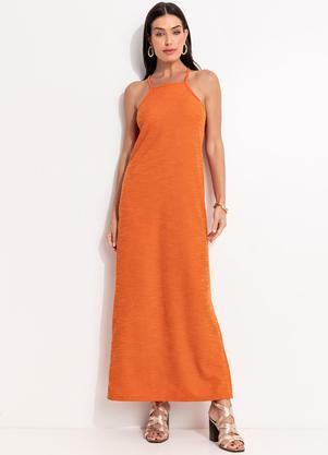 Vestido (Laranja Escuro) em Malha Texturizada
