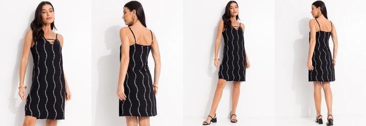 Vestido Listra Renovada em Malha de Viscose