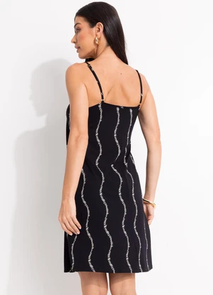 Quintess - Vestido Listra Renovada em Malha de Viscose - QUINTESS