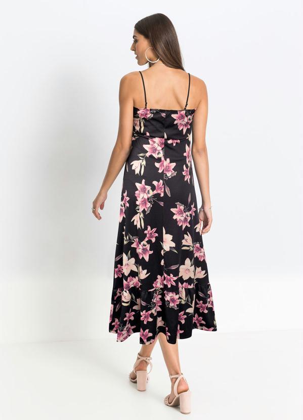 Outlet - Vestido Longo de Alcinha Floral Dark 2