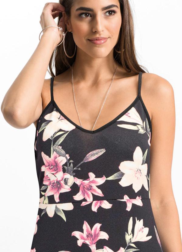Outlet - Vestido Longo de Alcinha Floral Dark 3