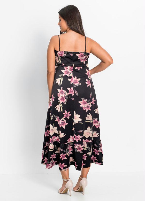 Outlet - Vestido Longo de Alcinha Floral Dark 7