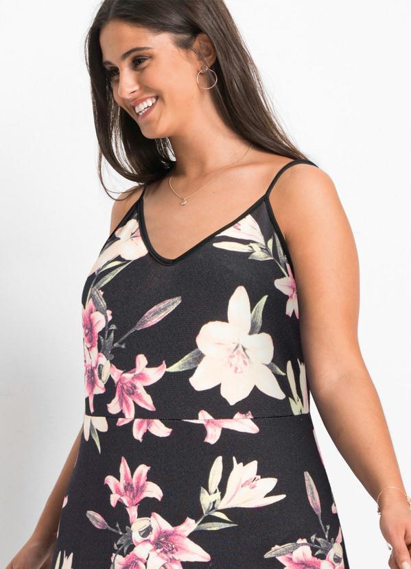 Outlet - Vestido Longo de Alcinha Floral Dark 8
