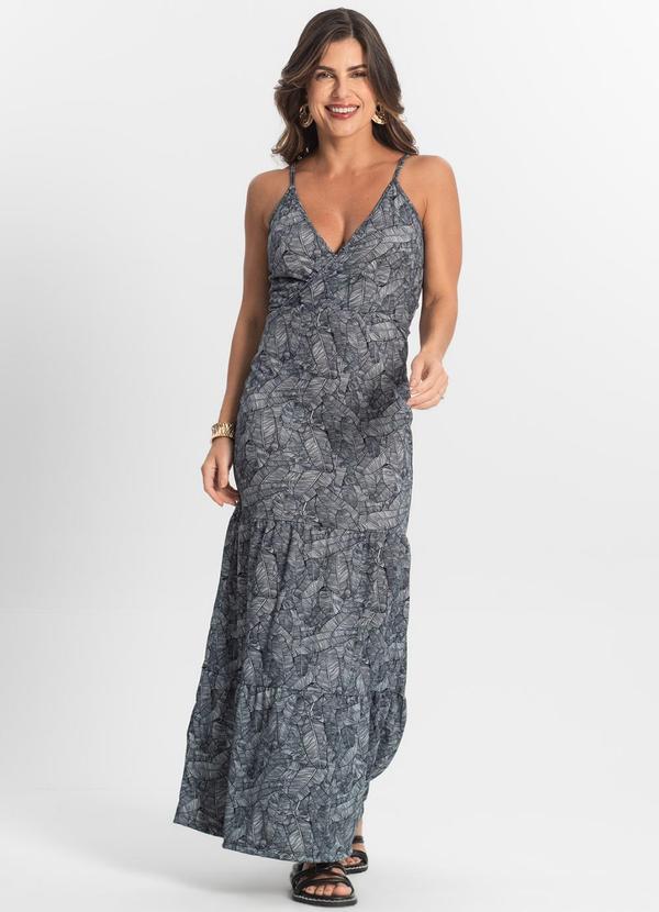 Select - Vestido Longo Feminino Transpassado Cinza 3