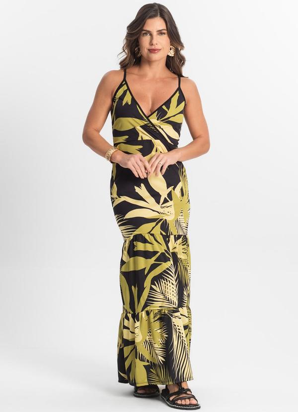 Select - Vestido Longo Feminino Transpassado Preto 3