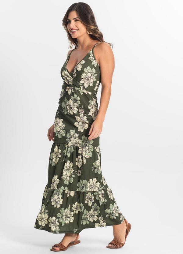 Select - Vestido Longo Feminino Transpassado Verde 3