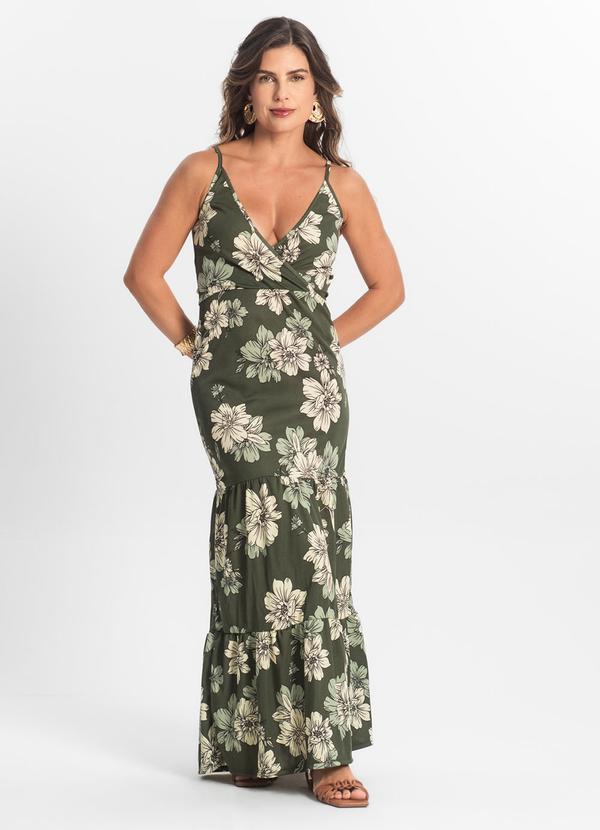 Select - Vestido Longo Feminino Transpassado Verde 3