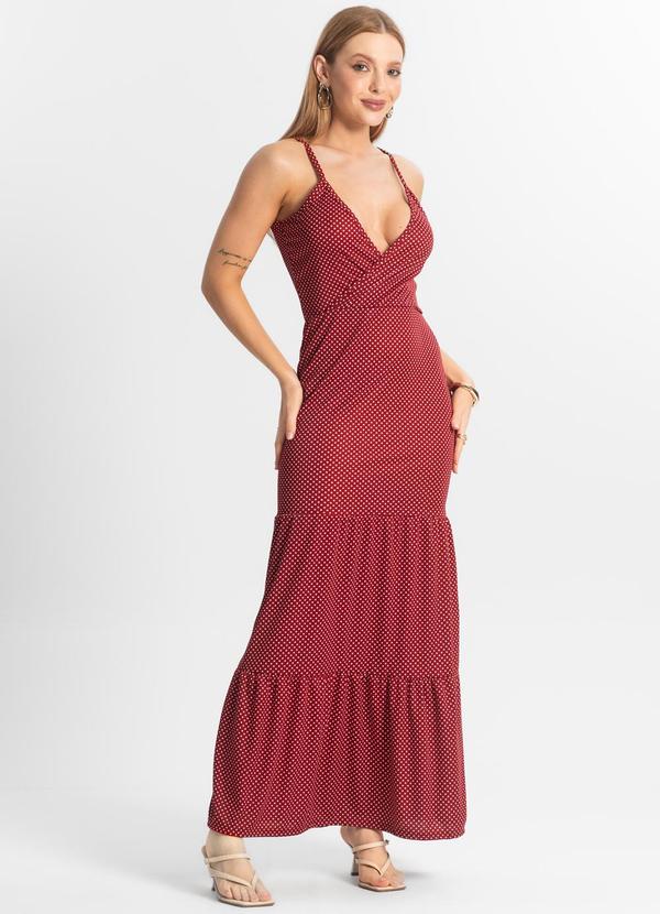 Select - Vestido Longo Feminino Transpassado Vermelho 3