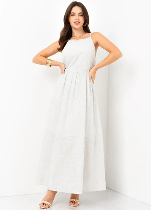 Mob - Vestido Longo Frente Única Branco - MOB