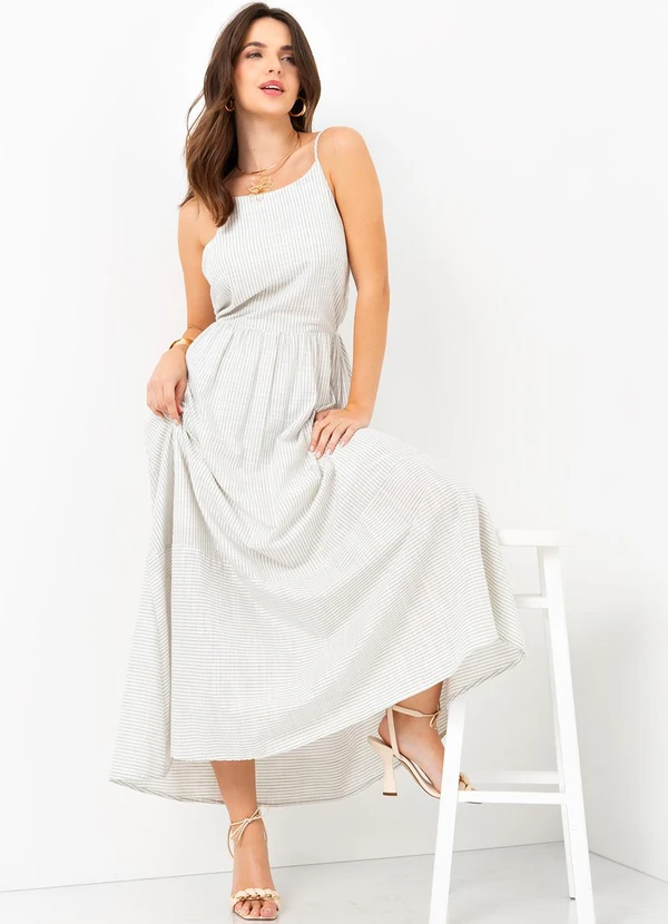 Mob - Vestido Longo Frente Única Branco 4