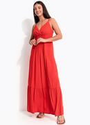 Vestido Longo Vermelho em Viscose