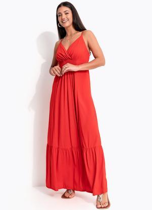 Vestido Longo (Vermelho) em Viscose