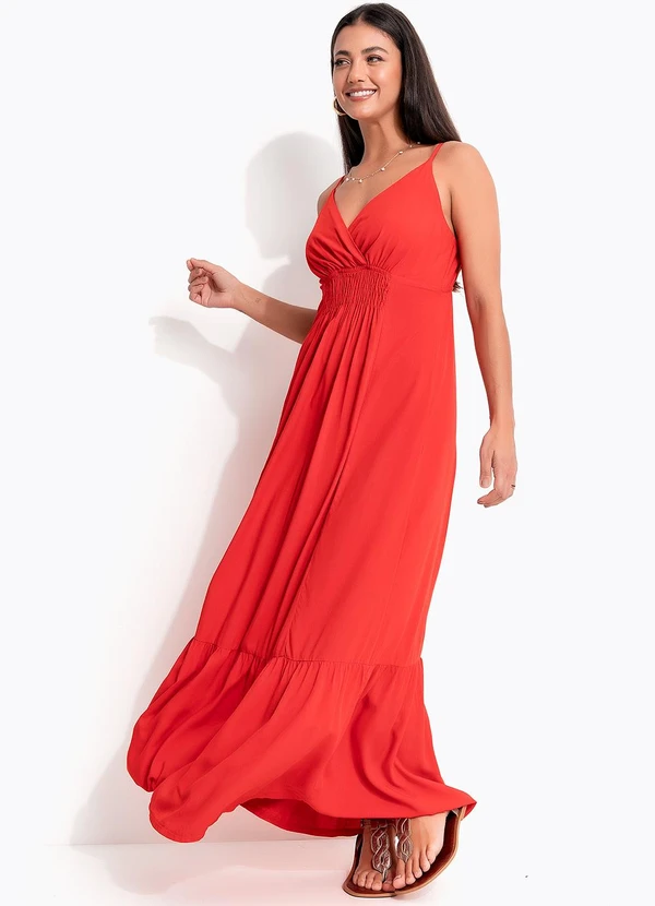 Quintess - Vestido Longo Vermelho em Viscose 3