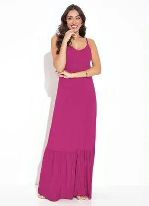 Rovitex - Vestido Magenta em Malha de Viscose - ROVITEX