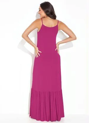 Rovitex - Vestido Magenta em Malha de Viscose - ROVITEX