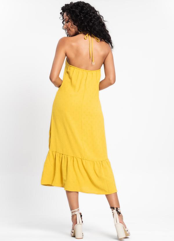 Rovitex - Vestido Midi de Alça e Babados em Air Flow Verde 2