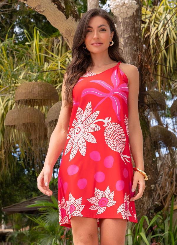 Vestido (Natureza Vermelha) em Malha Fria