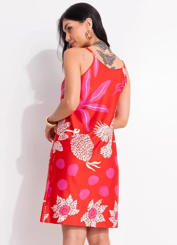 Quintess - Vestido Natureza Vermelha em Malha Fria 2