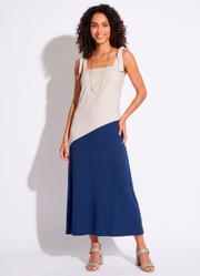 Vestido Off White em Malha de Viscose