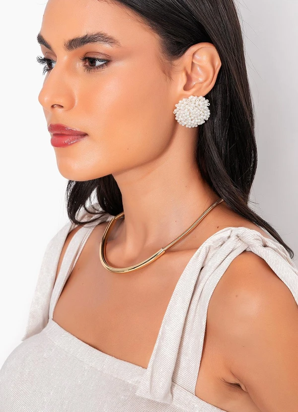 Quintess - Vestido Off White em Malha de Viscose 5