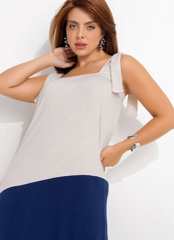 Quintess - Vestido Off White em Malha de Viscose 8