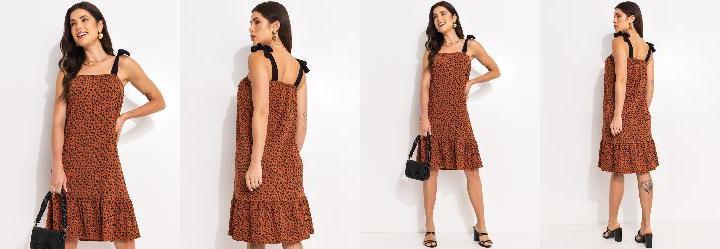 Vestido Pinceladas em Malha de Viscose