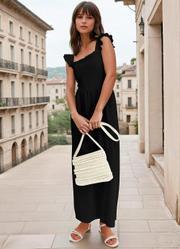 Vestido Preto em Malha Colmia