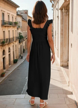 bonprix - Vestido Preto em Malha Colméia - BONPRIX