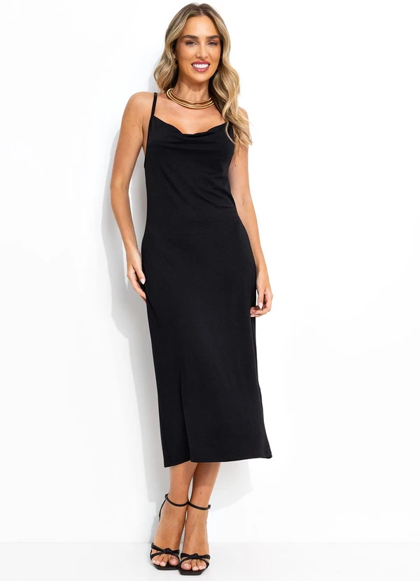 Bimini - Vestido Preto em Malha Suede