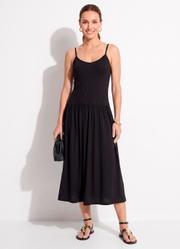 Vestido Preto em Malha Suede Vestido Preto em Malha Suede