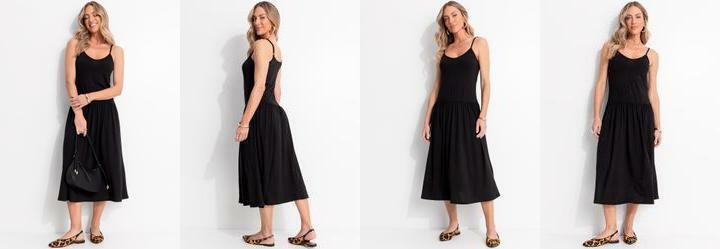 Vestido Preto em Malha Suede