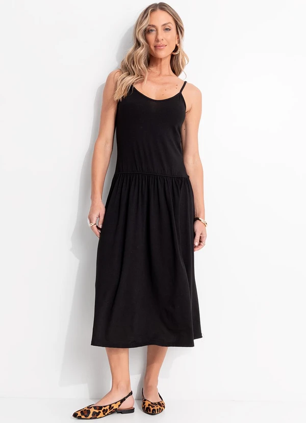Quintess - Vestido Preto em Malha Suede 5