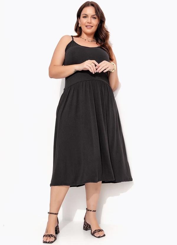 Quintess - Vestido Preto em Malha Suede 6