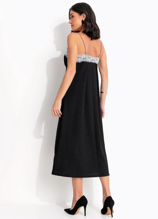 Quintess - Vestido Preto em Malha Texturizada 2